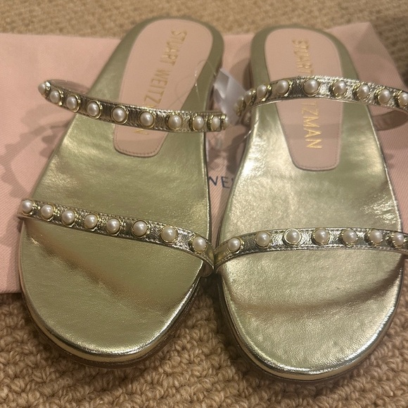 Stuart Weitzman Metallic Gold Sandals - Picture 2 of 4